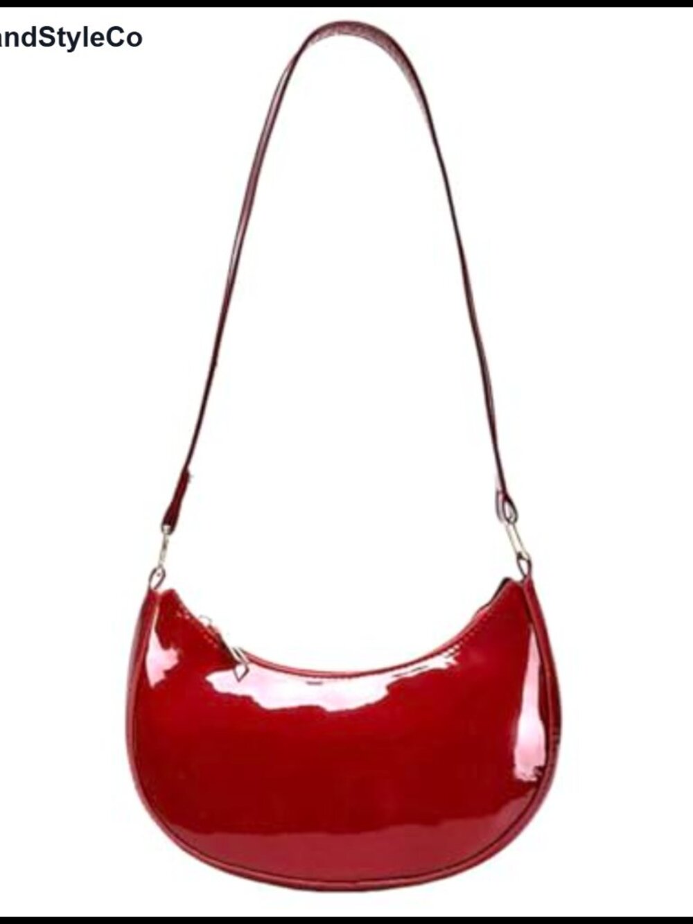 Patent Vegan Leather Mini Hobo Clutch Evening Shoulder Bag